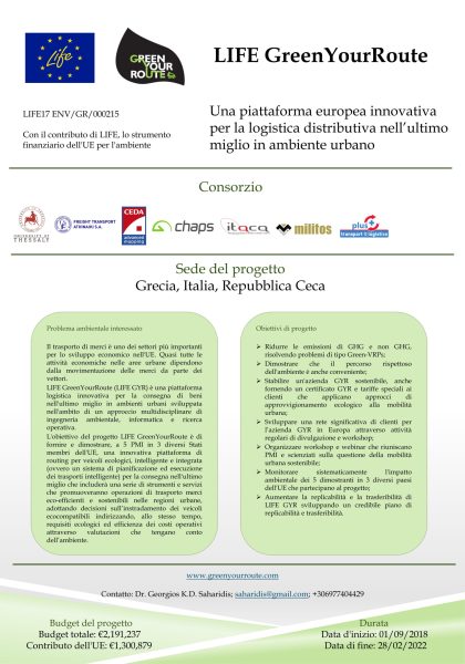 Poster LIFE GreenYourRoute (LIFE GYR)